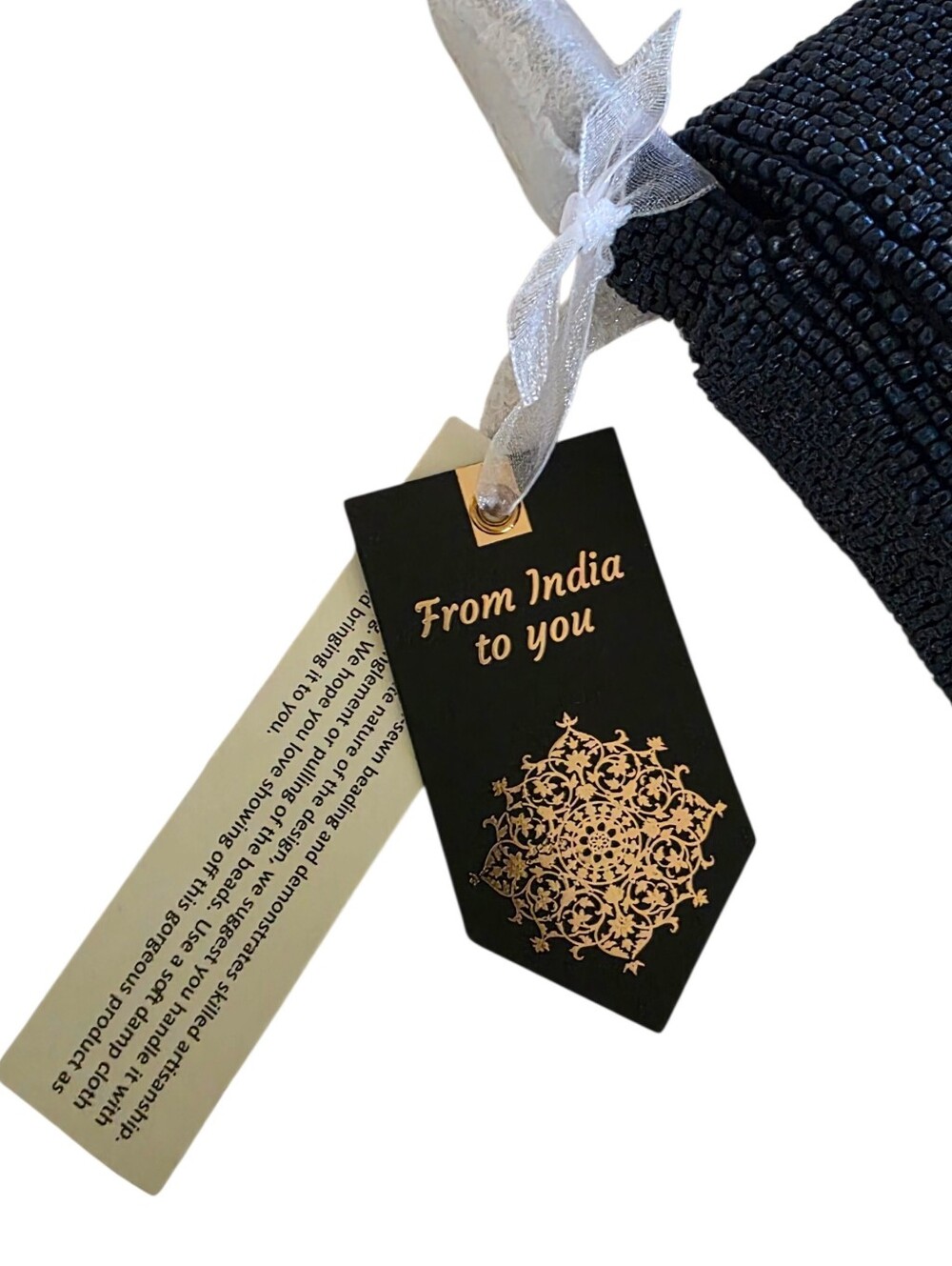 NEW Dog Navy Blue Portrait Beaded Bag Doodle Goldendoodle Handbag Purse NWT - Picture 16 of 16